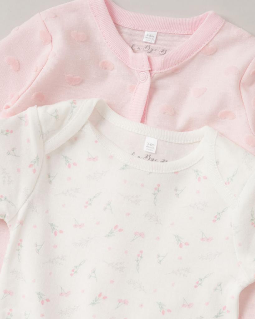Baby girl clothing set hearts pink