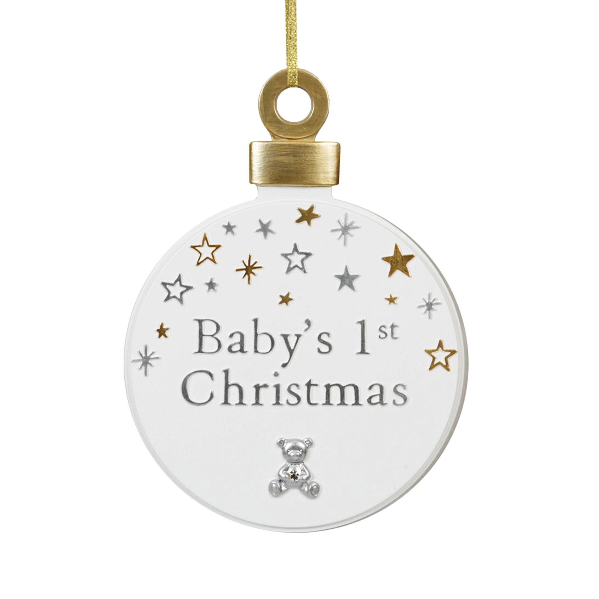 A beautiful decoration for the new arrival's first Christmas, our Baby’s 1st Christmas plaque is a charming addition to their tree.