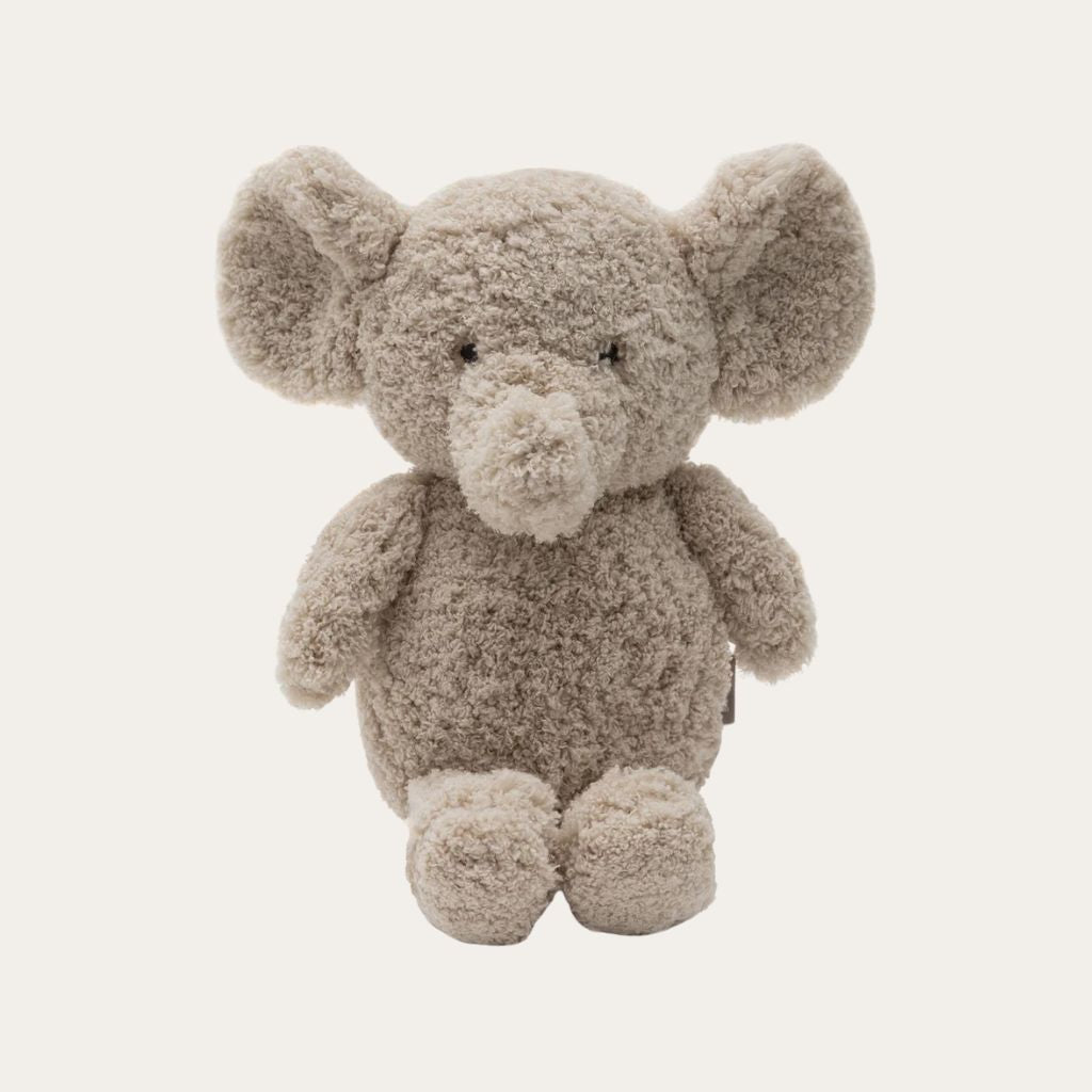 Soft and plush beige elephant baby toy. Suitable from birth. 