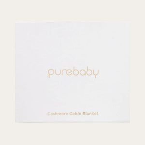 Cashmere Cable Blanket presentation gift box - packaging.