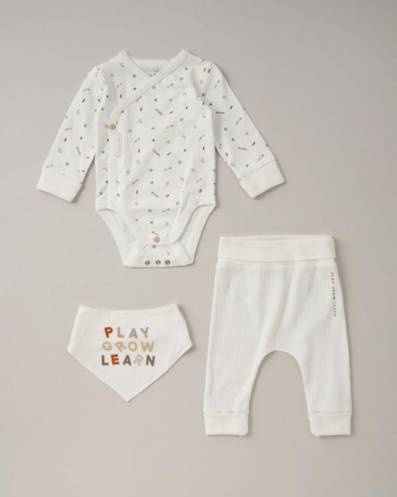 Unisex Baby Clothing Organic 'Play, Grow, Learn' Set Unisex Baby Clothes