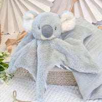 Plush eco friendly recycled grey koala comforter baby soft toy 