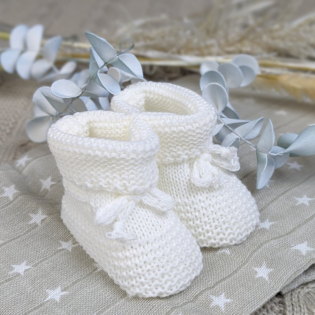 Newborn white booties Clearance