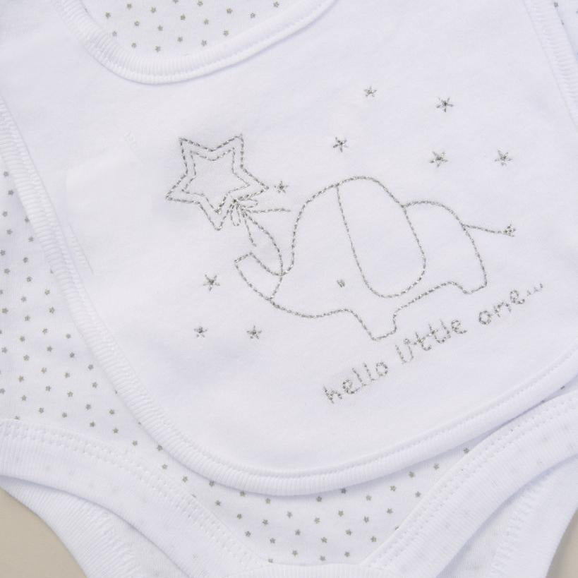 White Baby Clothes - Elephant Pattern - Cotton - Bumbles & Boo