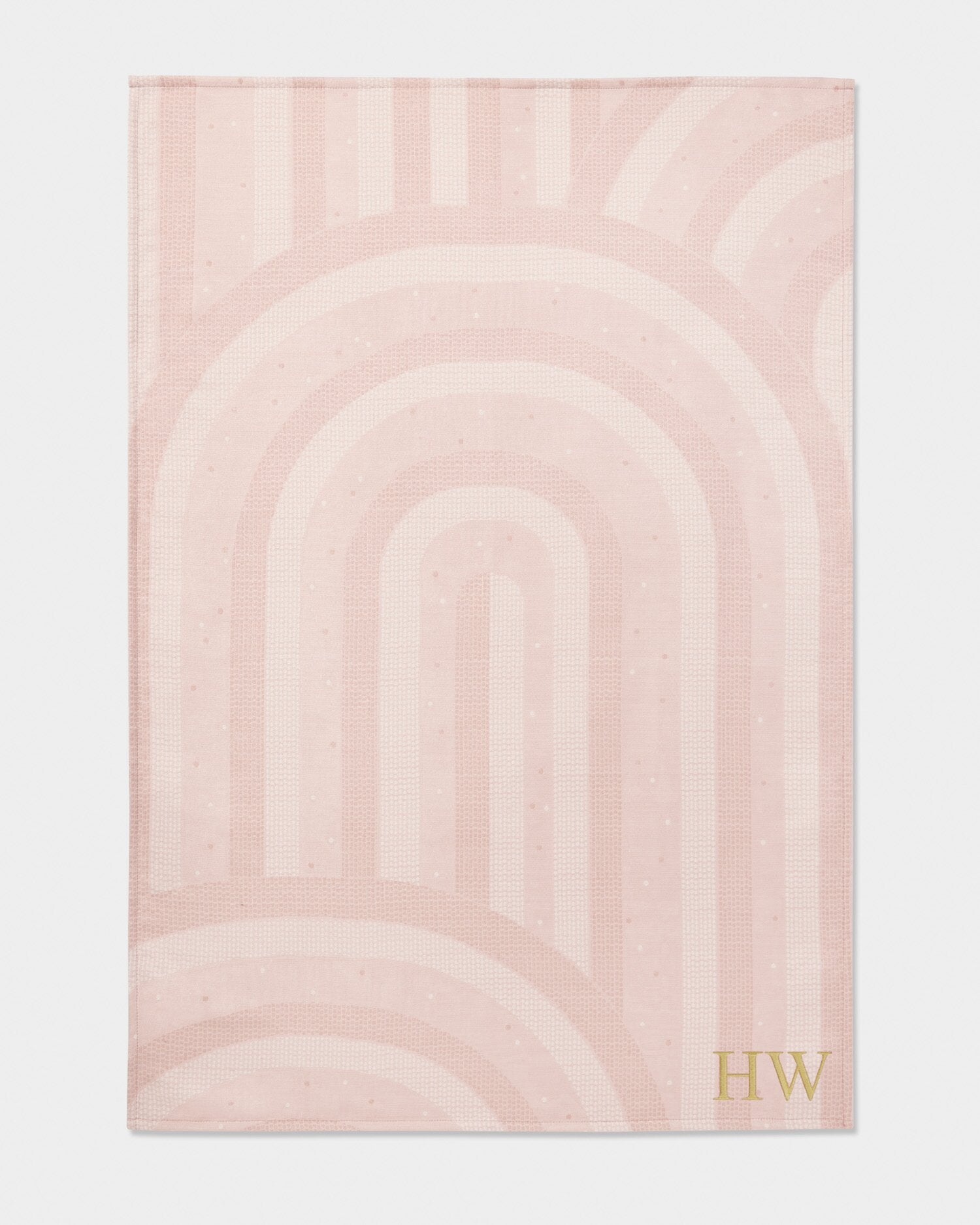 Katie Loxton pink baby blanket with rainbow pattern