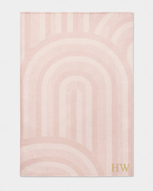 Katie Loxton pink baby blanket with rainbow pattern