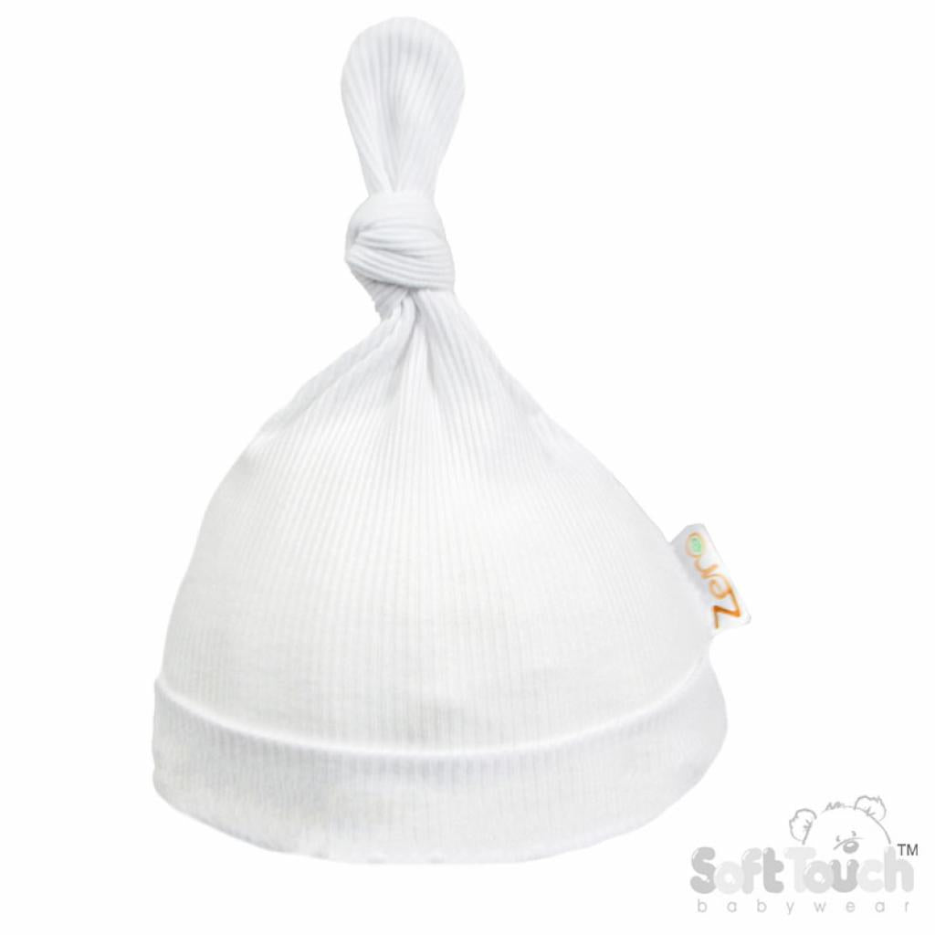 Unisex Baby White Knot Organic Hat Baby Hat