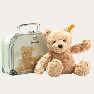 Steiff Jimmy Teddy Bear in Suitcase  Soft & Cuddly Plush Luxury Cuddly Toy that is a lovely heirloom. 