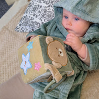 A soft activity  sensory cube
