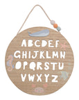 This adorable wall decoration is handmade from wood and features all 26 letters, as well as illustrations of ocean creatures. Perfect for display in a nursery, playroom or kids bedroom