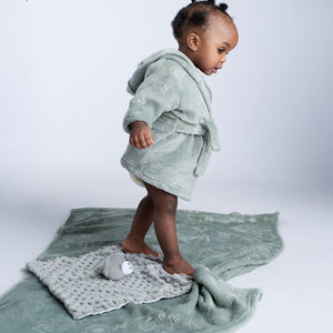 Soft Sage Baby Blanket – Safari Animal Embossed Design