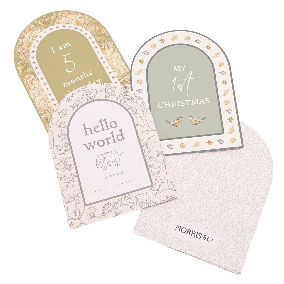 Five months, hello world and first Christmas cards showing patterned reverse sides