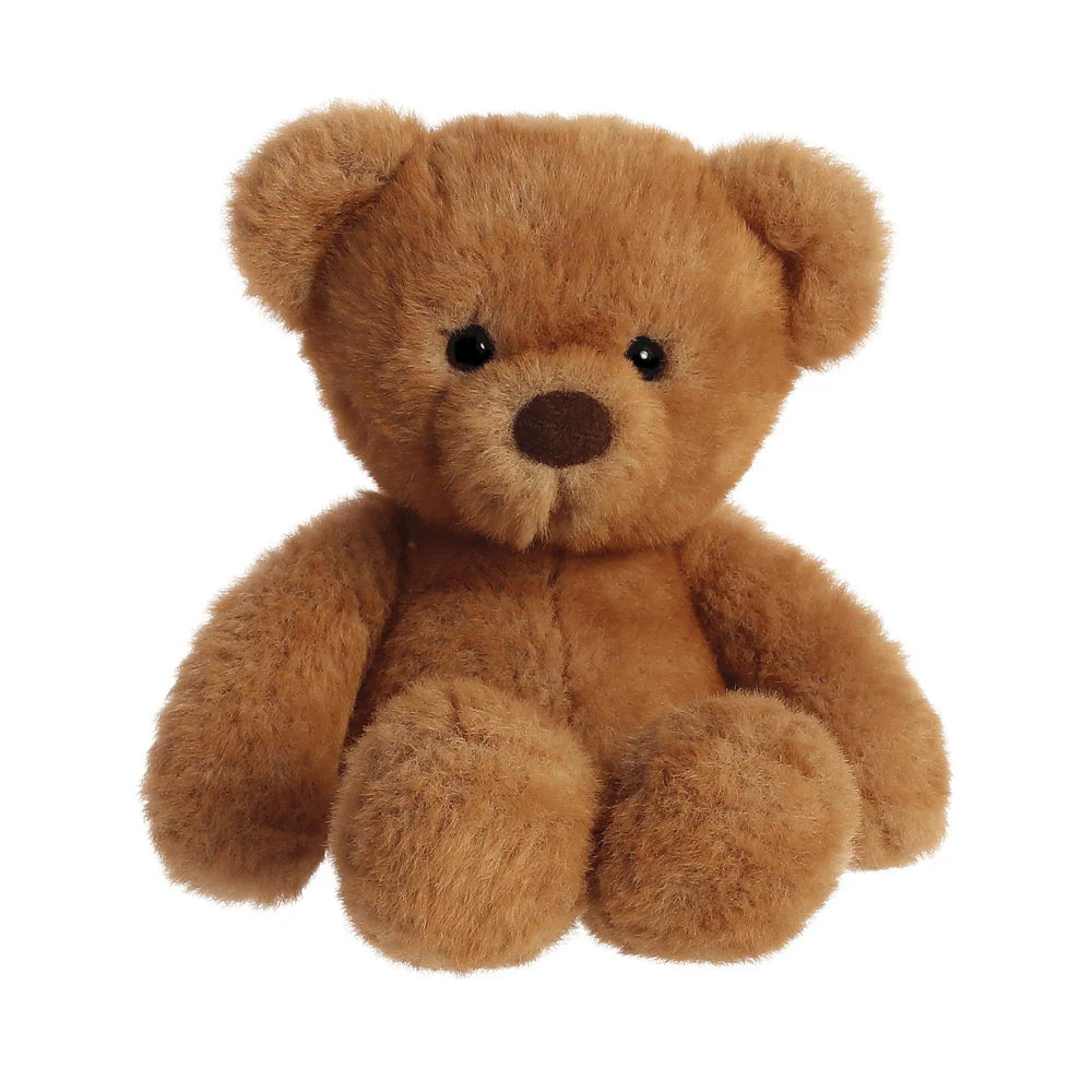 Archie brown teddy bear 10in soft toy sitting upright with soft plush coat and traditional teddy design.