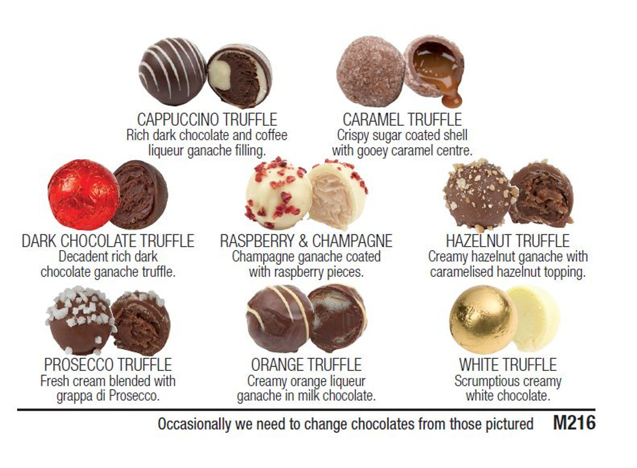 Milk, Dark and White Truffle Chocolates Gift Box