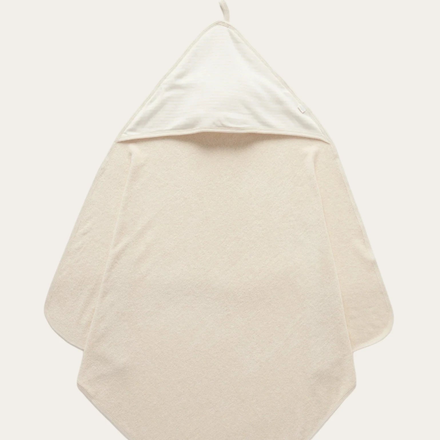 Beige baby towel with cosy inbuilt hood