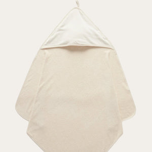 Beige baby towel with cosy inbuilt hood