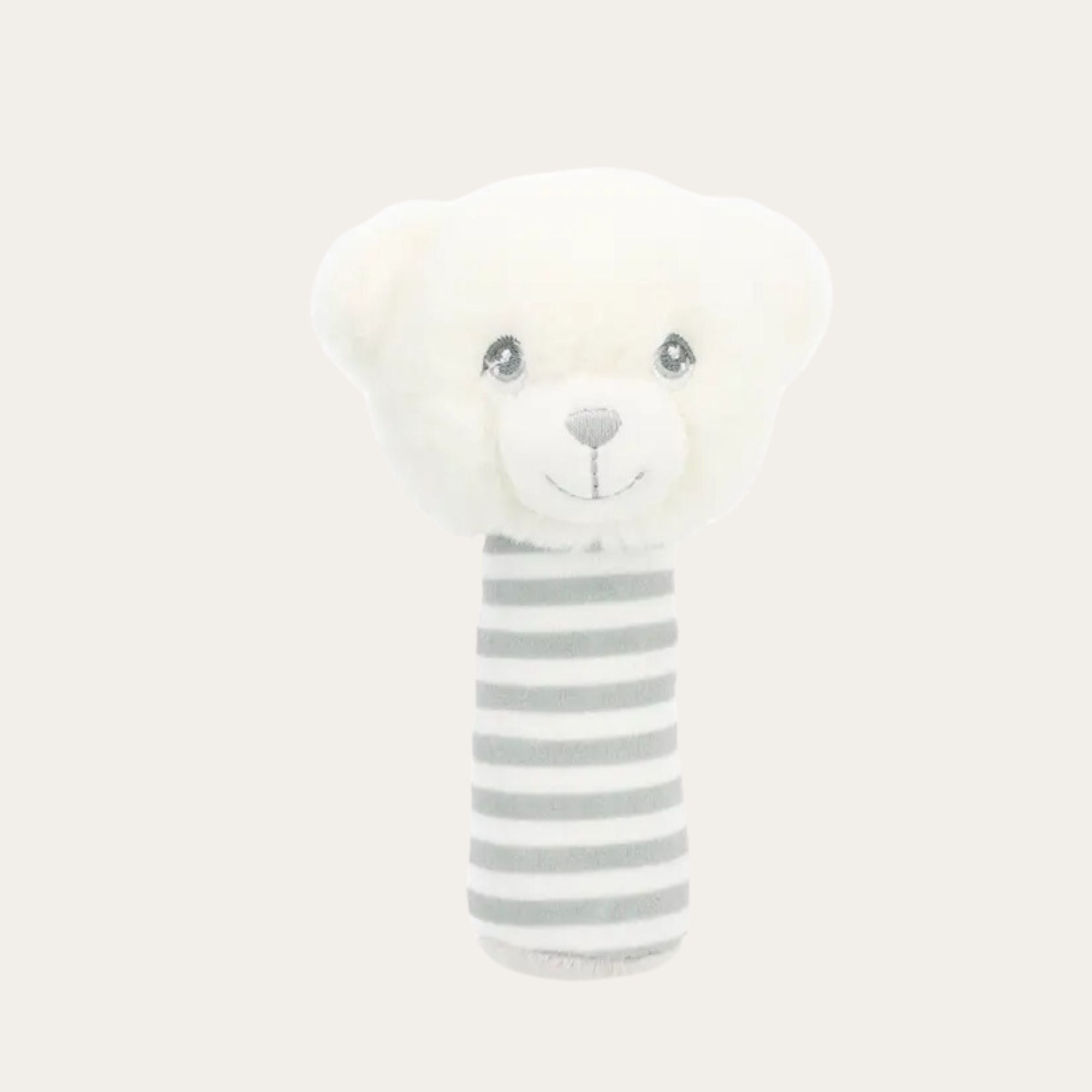 Bumble Rattle Baby Stick Rattle - White Bear - 14cm - Baby Rattles - Bumbles & Boo
