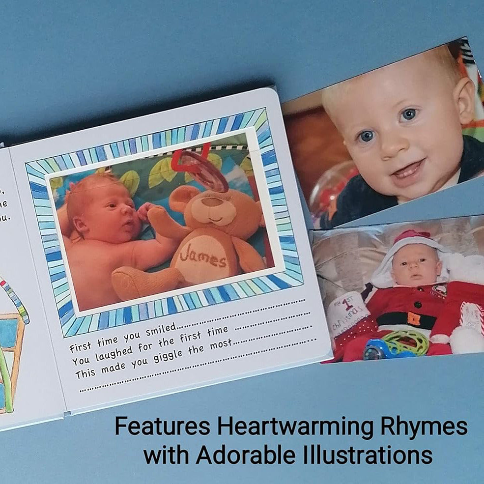 Growth chart page to record baby boy’s height and weight