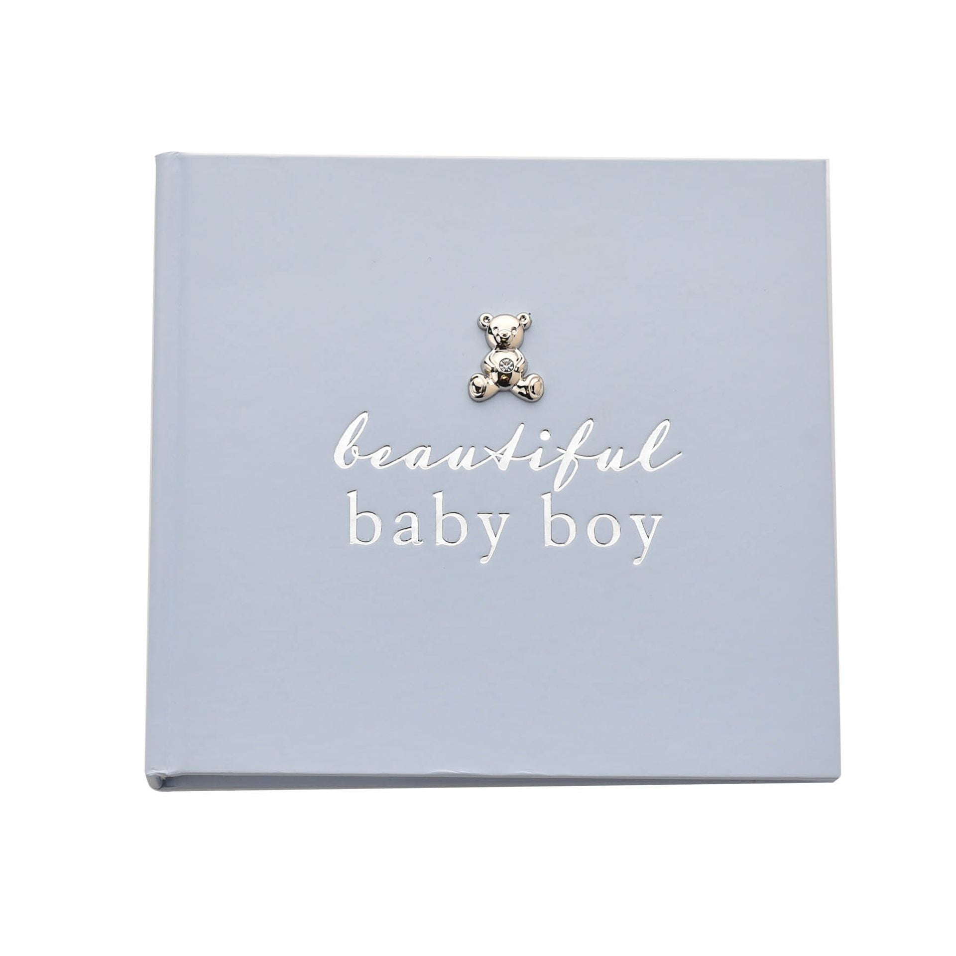 This adorable blue album allows parents to present photographs of their new born son with a personalised touch. The perfect gift for a newborn!