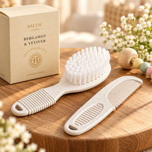 Baby brush and comb set in ivory