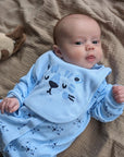 baby boy clothing set in blue with tiger theme