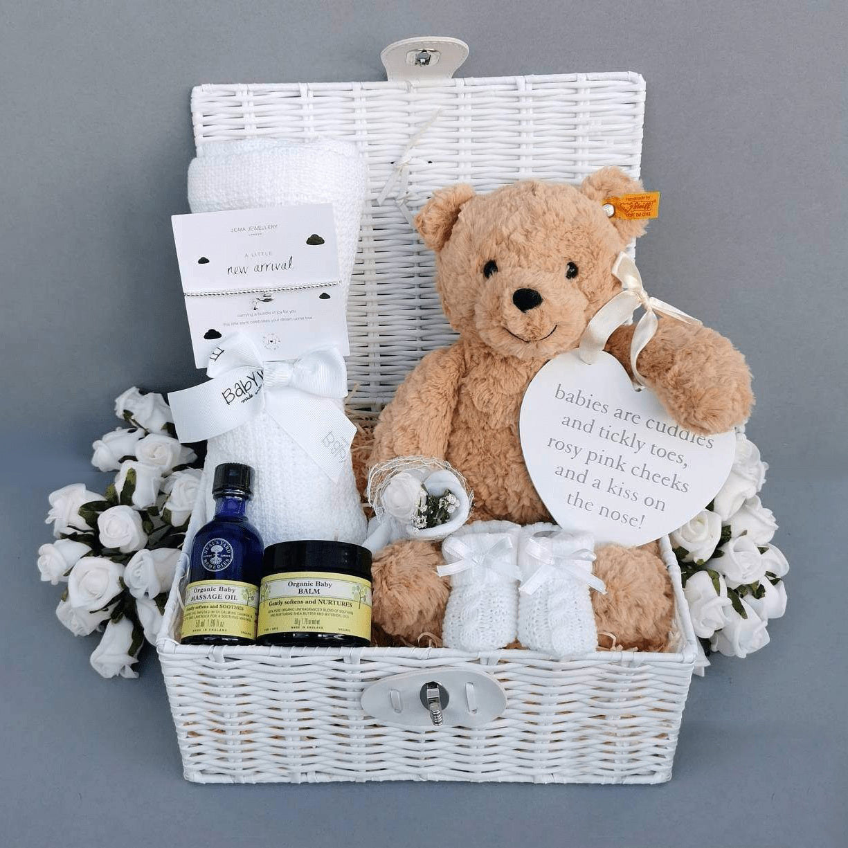 Steiff Teddy Cuddles Hamper Luxury Baby Gift Bumbles Boo