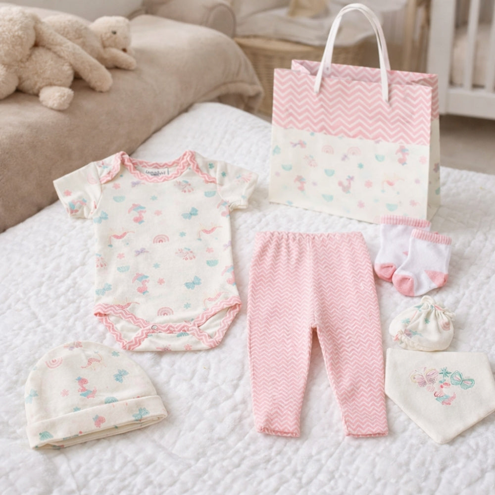 Baby girl clothing with butterfly and dinosaur theme