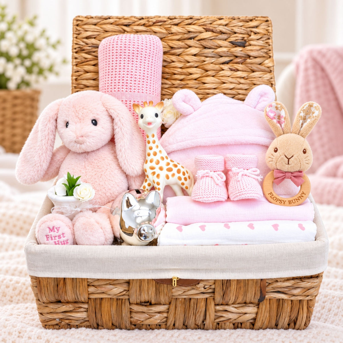 Luxury Baby Girl Keepsake Hamper - Sophie & Steiff Bunny