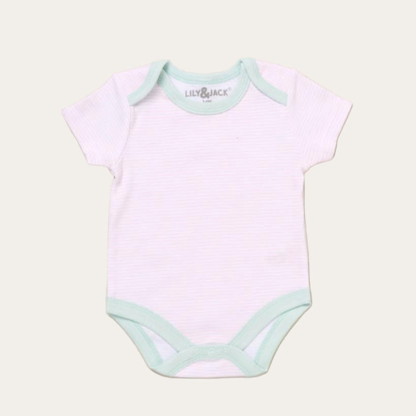 Flowers Baby Clothing Gift Set - White and Mint Trim