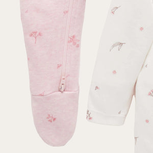 Organic baby sleepsuits with fold-over mitts