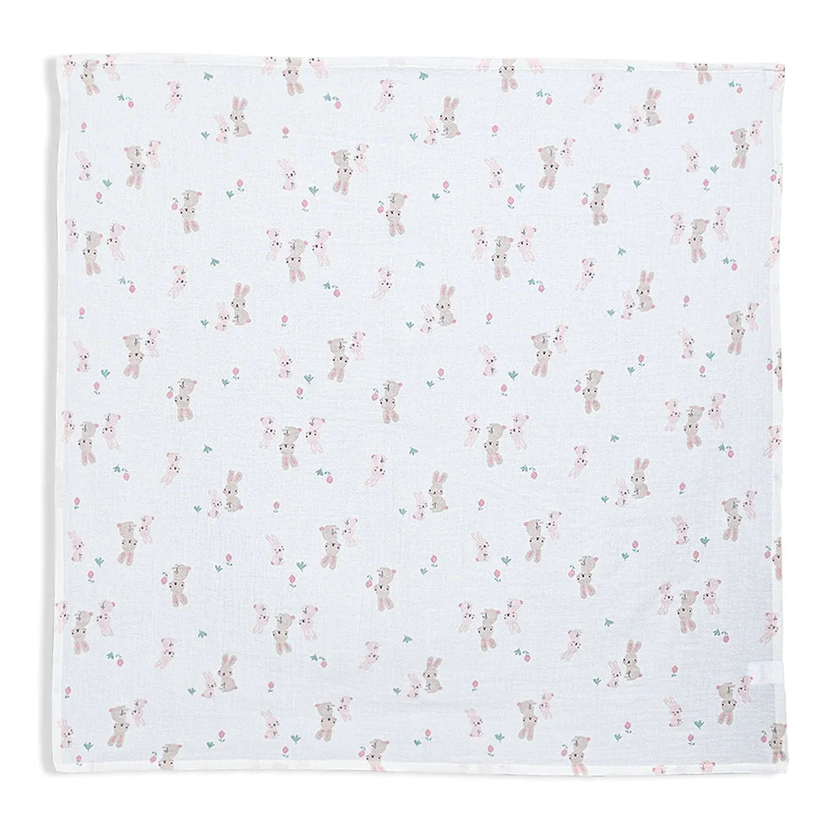 Baby girls rabbit printed muslin with pastel bunny design