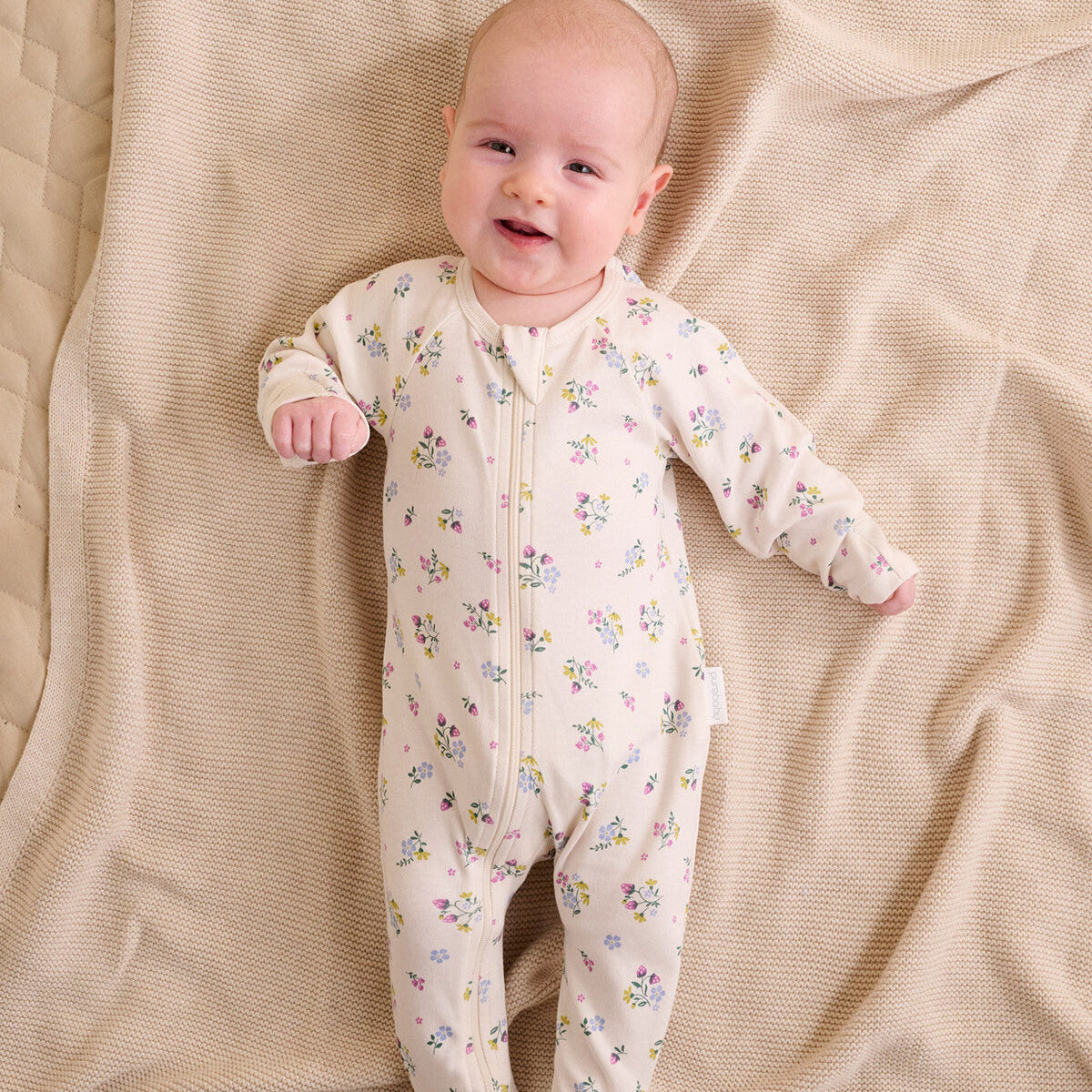 2 Pack Organic Zip Grow Suit – Cherry Blossom Print