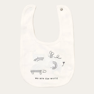 White and grey baby bib