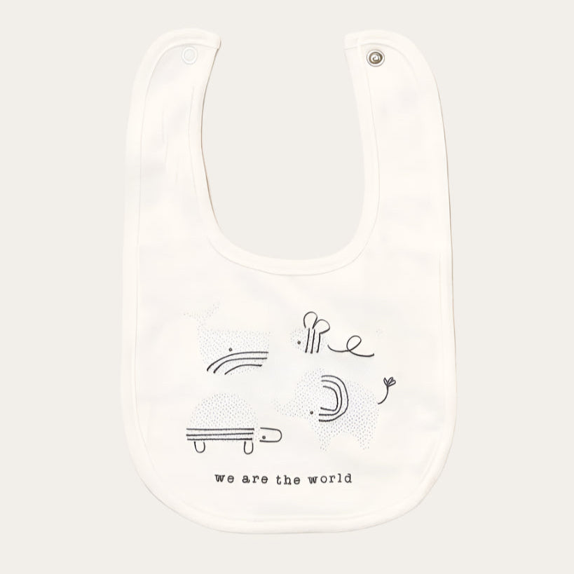 White and grey baby bib