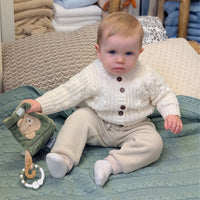 Baby knit jumper cardigan in cream with little buttons