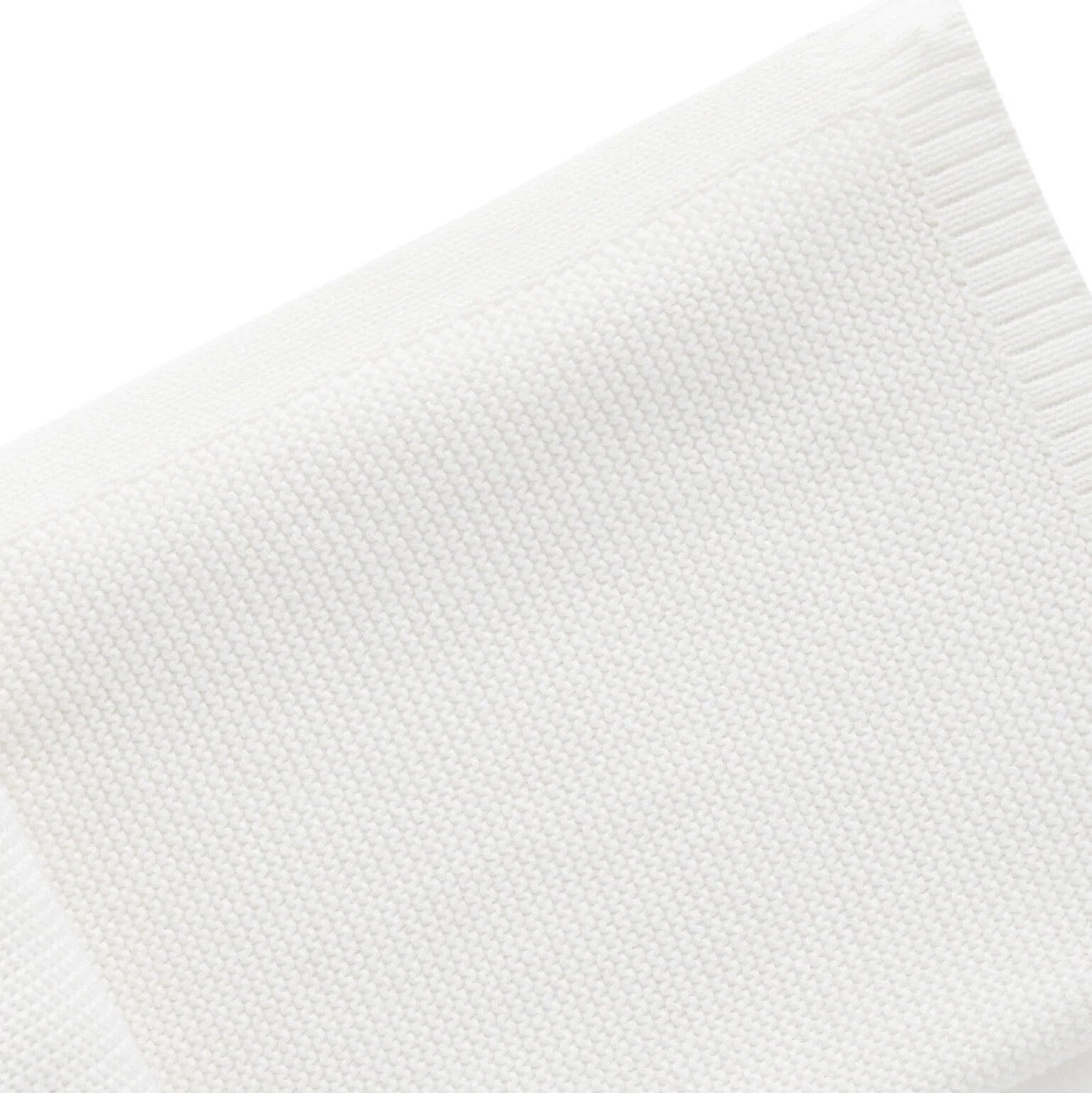 Newborn baby blanket in soft white organic cotton