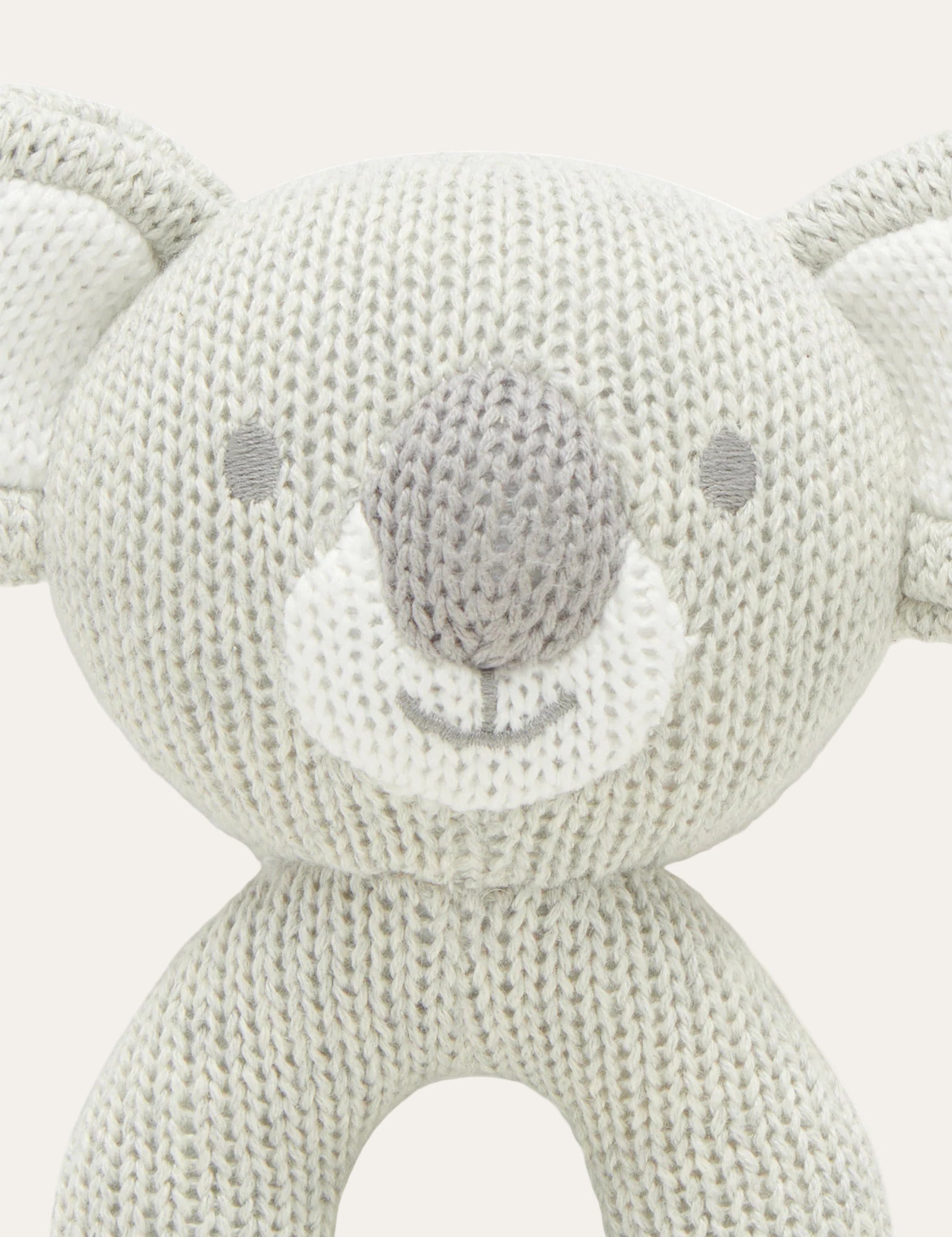 Handheld knitted koala  rattle for little hands