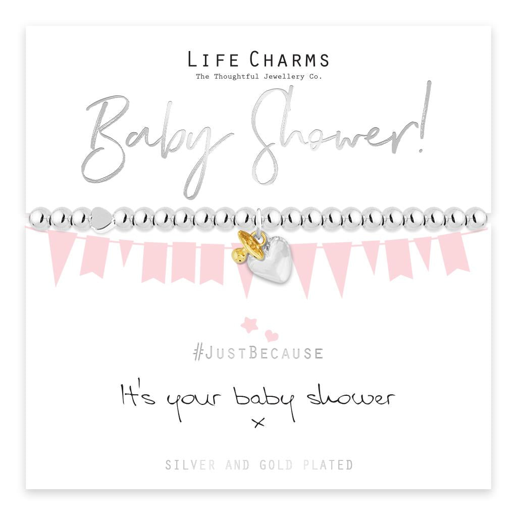 Heart and Dummy Charm Bracelet for Baby Shower