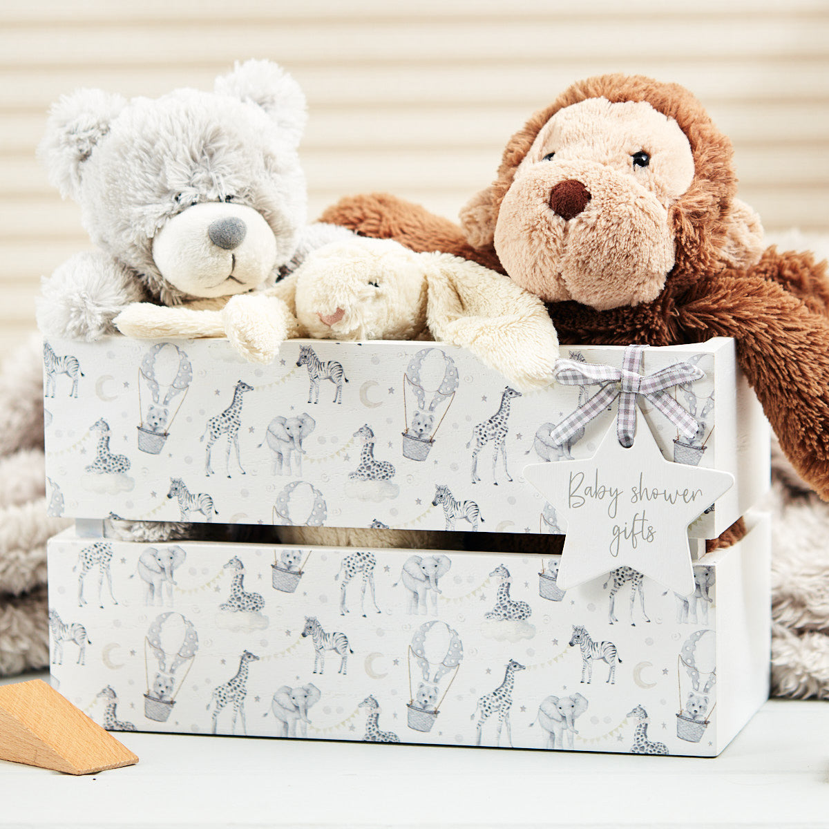 Nursery storage crate for 'Baby Shower' gifts Keepsake Box.