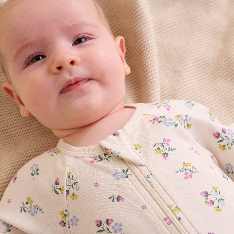 Baby girl grow suits with floral cherry blossom print