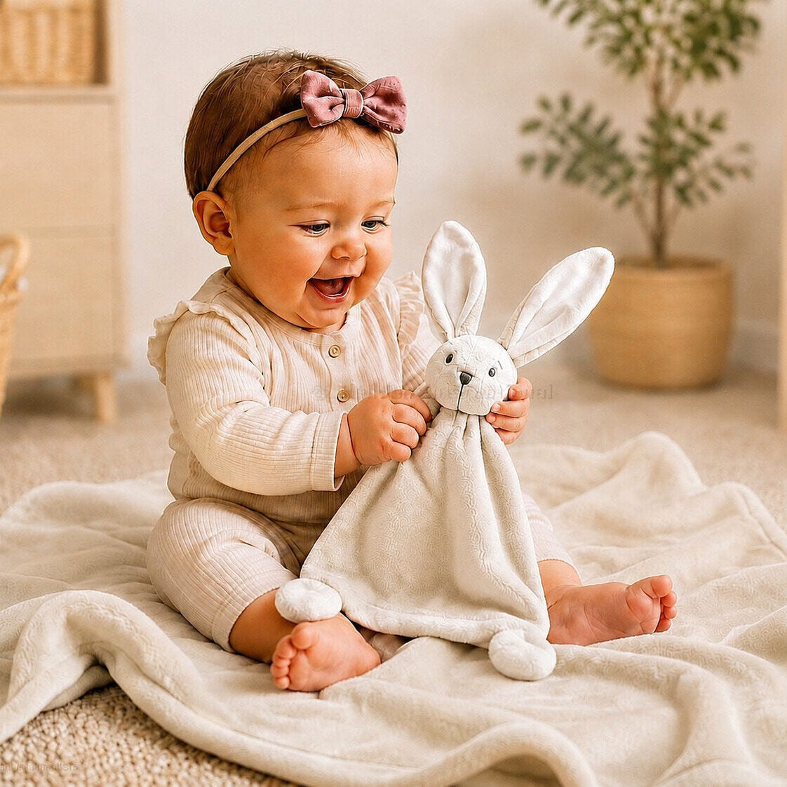 Taupe biscuit baby blanket comforter set in biscuit taupe