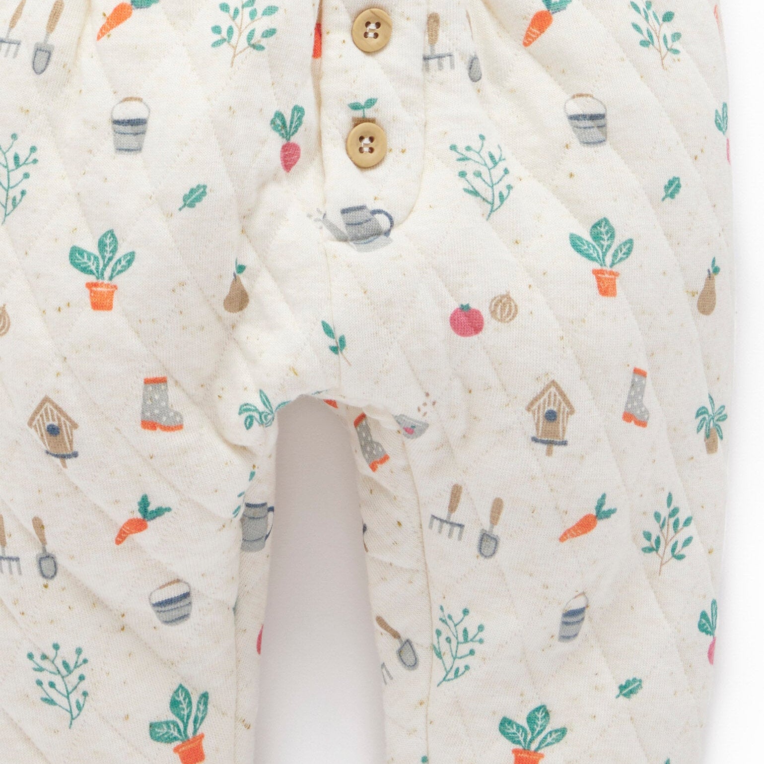 Baby clothing set with garden print joggers