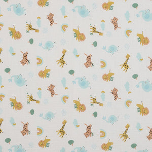 Baby unisex cotton muslins with safari animal print