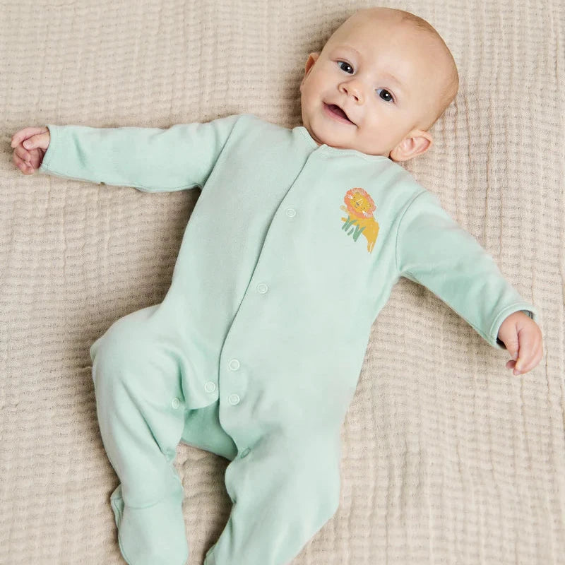 Baby unisex sleepsuits made from soft breathable cotton for all day wear