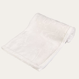 White Baby Wrap – Embossed Animal Pattern, Soft Fabric