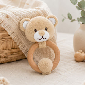 Eco-Friendly Barney Bear Baby Rattle Toy Rattle.