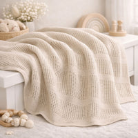 Coffee Coloured Newborn Cellular Baby Blanket