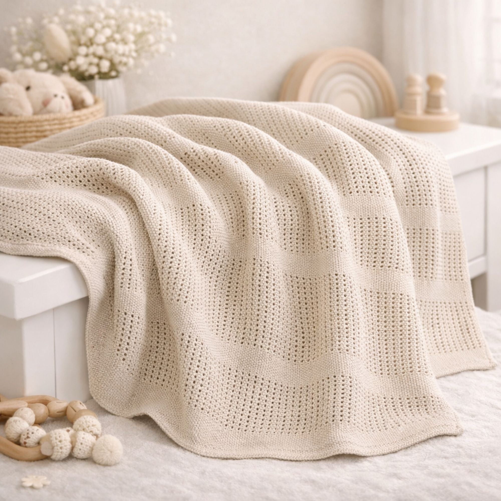 Coffee Coloured Newborn Cellular Baby Blanket