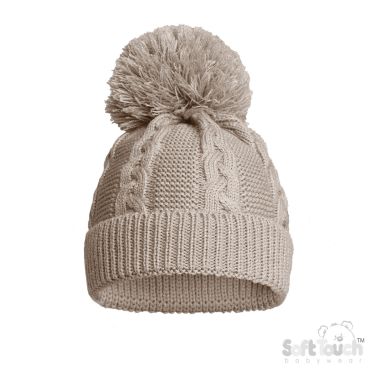 Recycled Cable Knit Hat NB-12m - Biscuit Baby Clothing