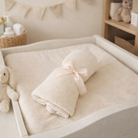 Biscuit bamboo baby blanket in soft knit